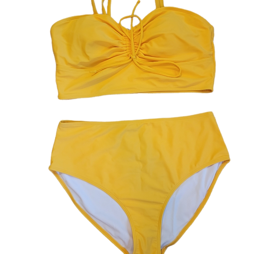 Shein yellow high waisted bikini